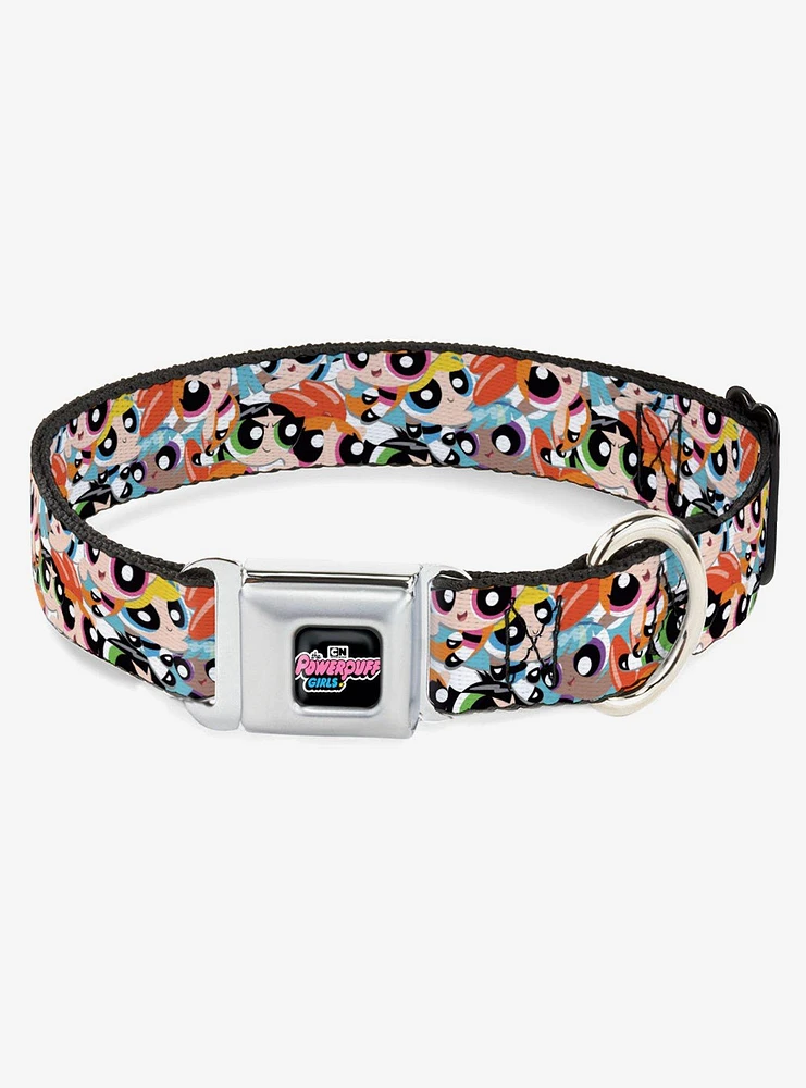 The Powerpuff Girls Expressions Stacked Seatbelt Buckle Dog Collar