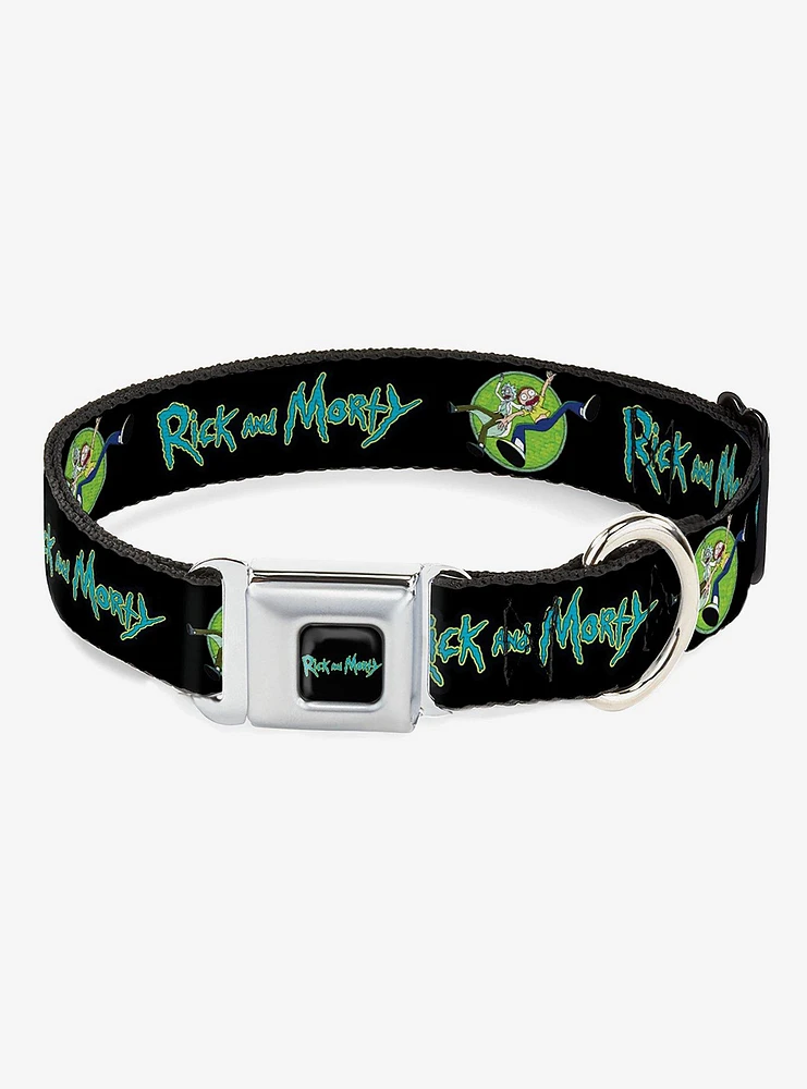 Rick and Morty Title Logo Portal Pose Seatbelt Buckle Dog Collar