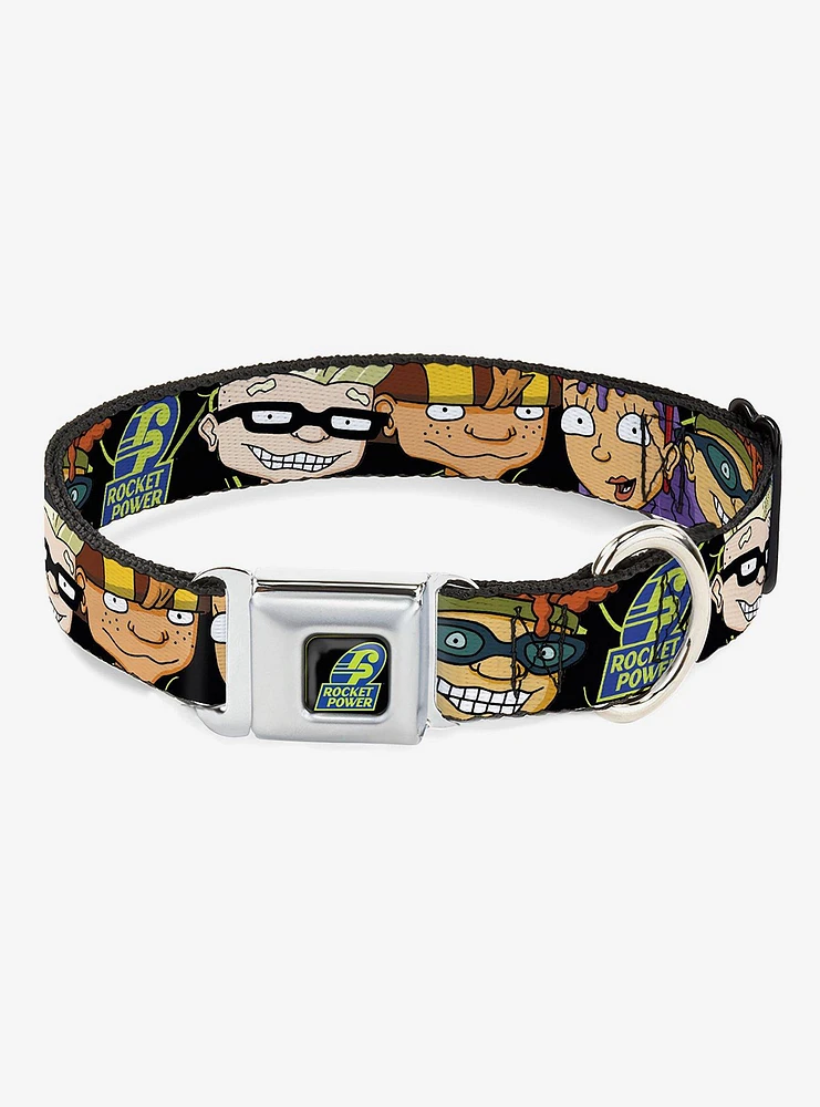 Rocket Power Logo Character Faces Close Up Seatbelt Buckle Dog Collar