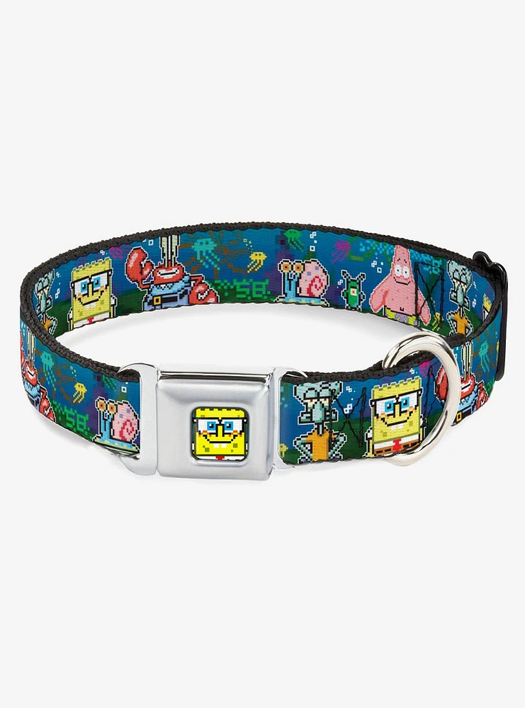 SpongeBob SquarePants Friends 8 Bit Scene Seatbelt Buckle Dog Collar