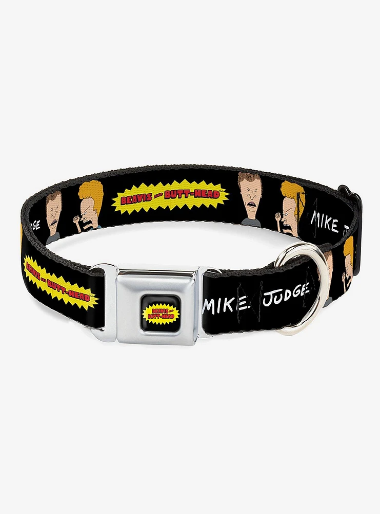 Beavis and Butt-Head Title Logo Pose Seatbelt Buckle Dog Collar