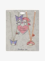 Kuromi & My Melody Kisses Best Friend Necklace Set