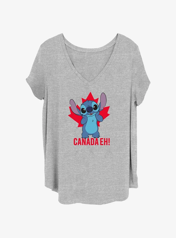Disney Lilo & Stitch Canada Day Girls T-Shirt Plus