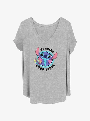 Disney Lilo & Stitch Sending Good Vibes Girls T-Shirt Plus