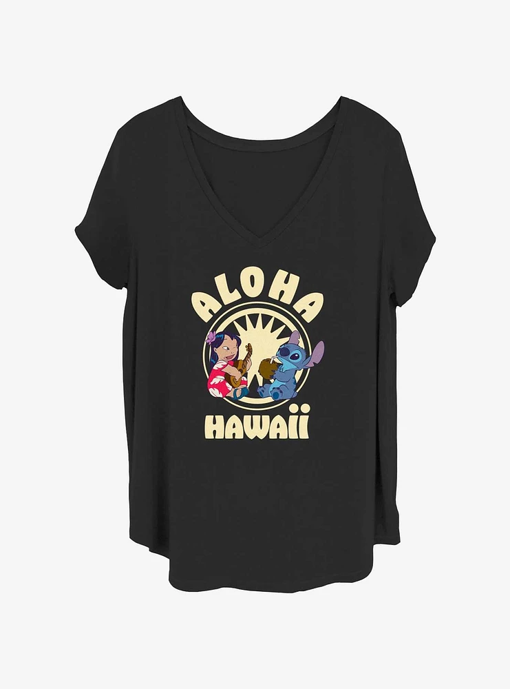 Disney Lilo & Stitch Aloha Hawaii Girls T-Shirt Plus