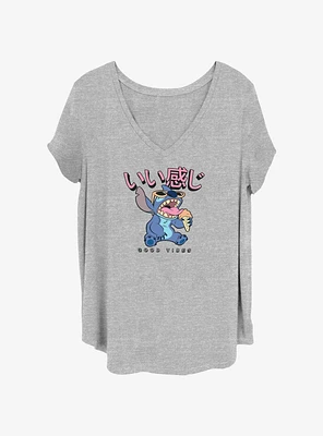 Disney Lilo & Stitch Ice Cream and Good Vibes Girls T-Shirt Plus