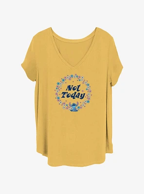 Disney Lilo & Stitch Floral Not Today Girls T-Shirt Plus