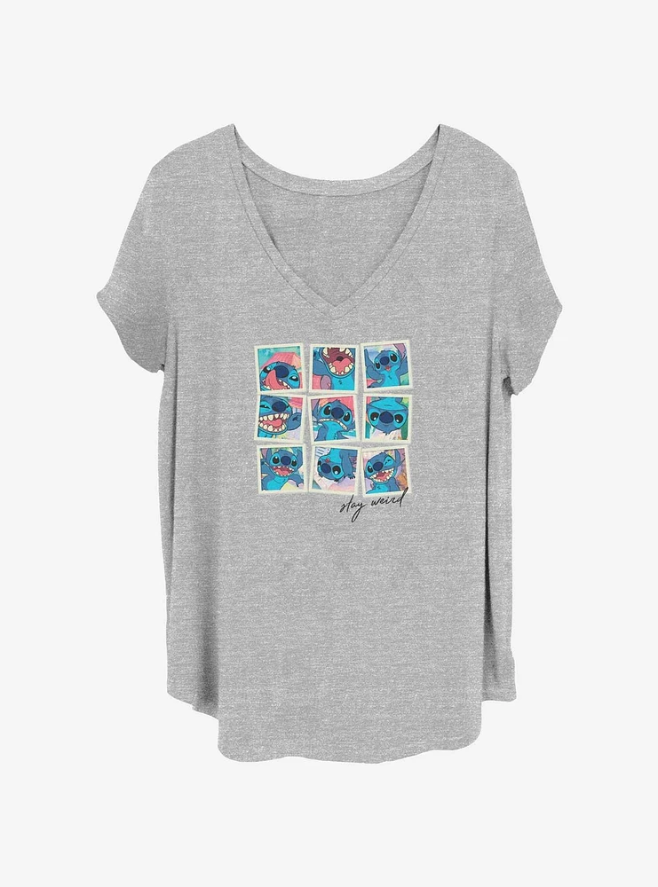 Disney Lilo & Stitch Stay Weird Grid Girls T-Shirt Plus