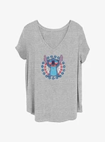 Disney Lilo & Stitch Hibiscus Circles Girls T-Shirt Plus