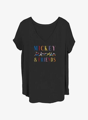Disney Mickey Mouse Friends Lineup Girls T-Shirt Plus
