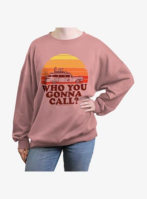 Ghostbusters 70's Retro Sunset Girls Oversized Sweatshirt