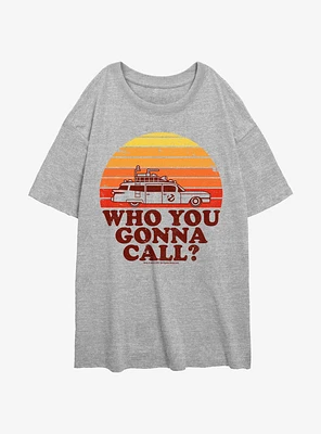 Ghostbusters 70's Retro Sunset Girls Oversized T-Shirt