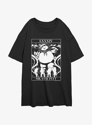 Ghostbusters Puft Tarot Girls Oversized T-Shirt