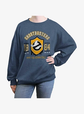Ghostbusters Shield Collegiate Girls Oversized Sweatshirt