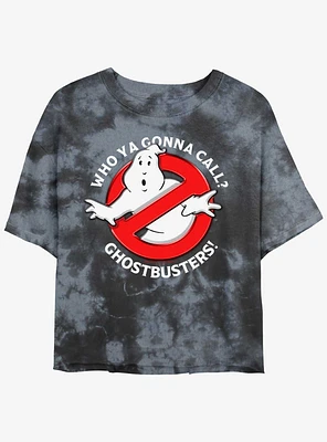 Ghostbusters Who Ya Gonna Call Womens Tie-Dye Crop T-Shirt