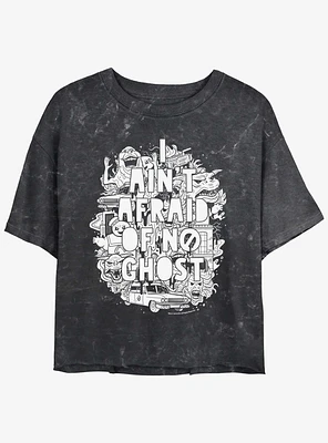 Ghostbusters Ain't Afraid Of No Ghost Womens Mineral Wash Crop T-Shirt