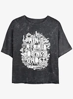 Ghostbusters Ain't Afraid Of No Ghost Womens Mineral Wash Crop T-Shirt