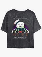 Ghostbusters 8 Bit Puft Cross The Streams Womens Mineral Wash Crop T-Shirt