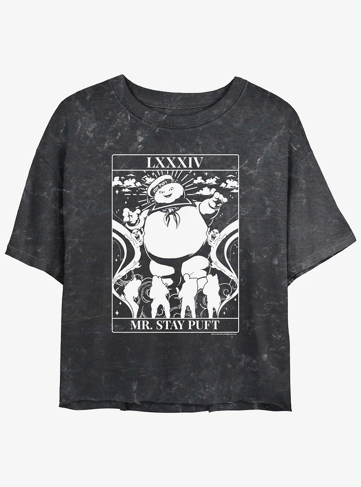 Ghostbusters Puft Tarot Womens Mineral Wash Crop T-Shirt