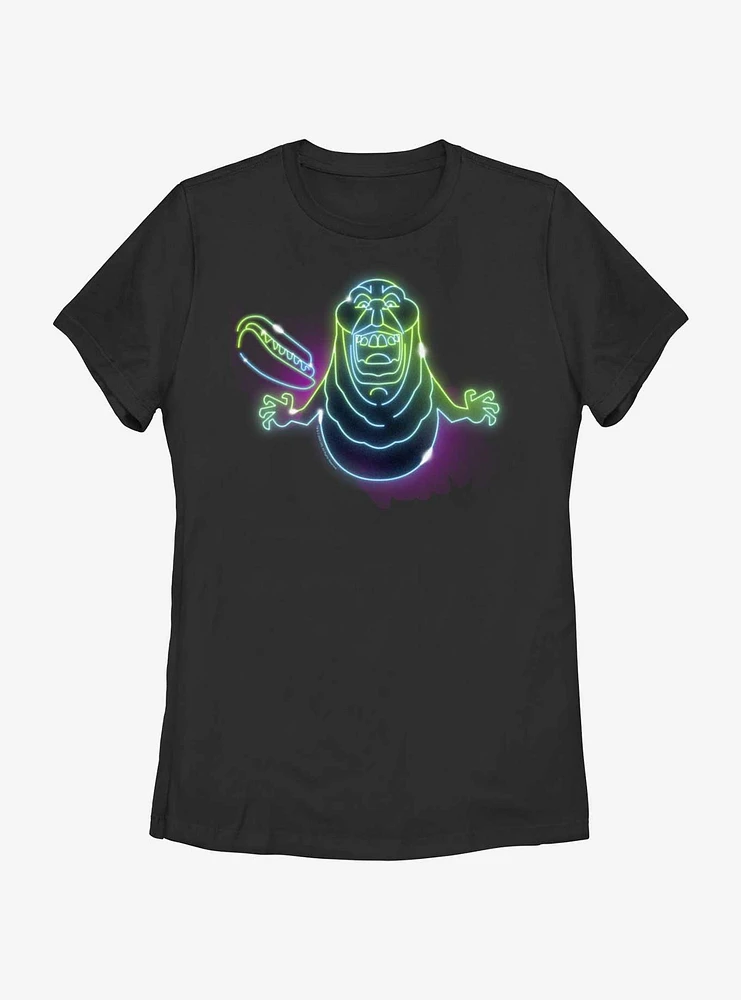 Ghostbusters: Frozen Empire Neon Lights Slimer Womens T-Shirt