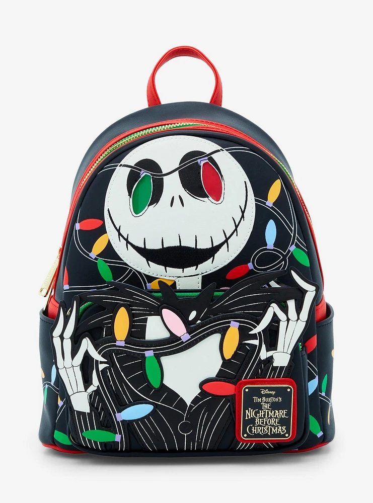 Loungefly Disney The Nightmare Before Christmas Jack Skellington Lights Glow-in-the-Dark Light-Up Mini Backpack