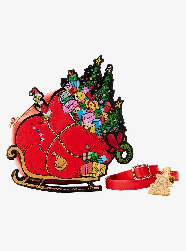 Loungefly How the Grinch Stole Christmas The Grinch & Max Sleigh Crossbody Bag