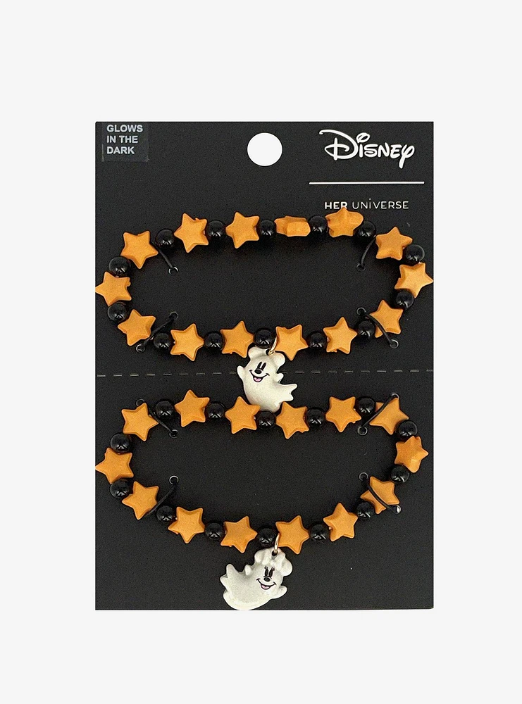 Her Universe Disney Mickey Mouse & Minnie Mouse Ghost Glow-In-The-Dark Best Friend Bracelet Set