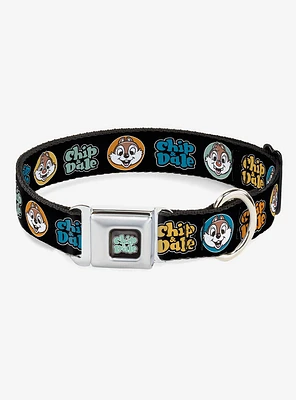 Disney Chip and Dale Expression Bubbles Seatbelt Buckle Dog Collar