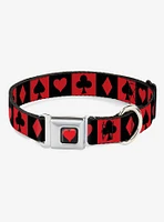 Disney Alice Wonderland Card Suits Seatbelt Buckle Dog Collar