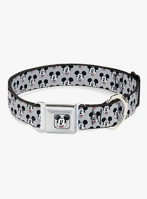 Disney Mickey Mouse Smiling Face Monogram Seatbelt Buckle Dog Collar