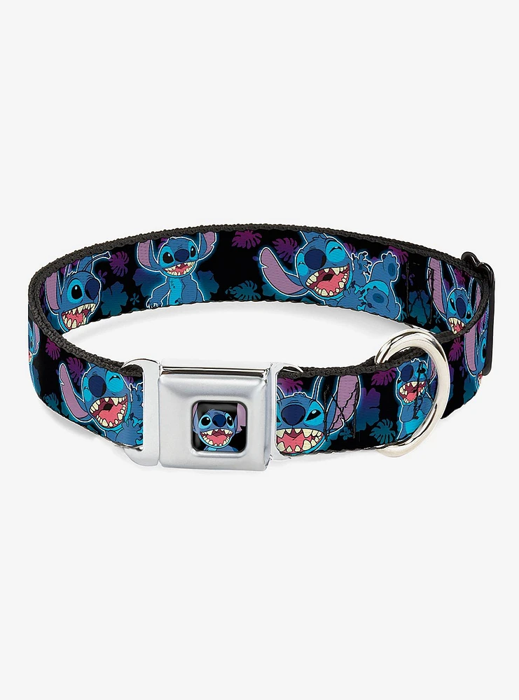 Disney Lilo & Stitch Expressions Poses Tropical Seatbelt Buckle Dog Collar