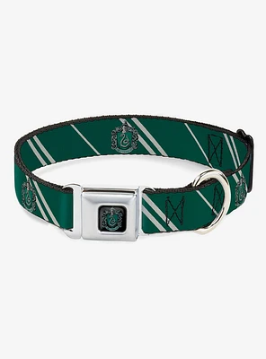 Harry Potter Slytherin Crest Stripes Seatbelt Buckle Dog Collar