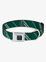 Harry Potter Slytherin Crest Stripes Seatbelt Buckle Dog Collar