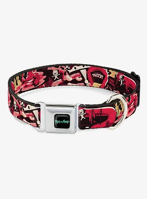 Rick and Morty Anatomy Park Collage Seatbelt Buckle Dog Collar