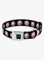 Rick and Morty Vaporwave Bullseye Seatbelt Buckle Dog Collar