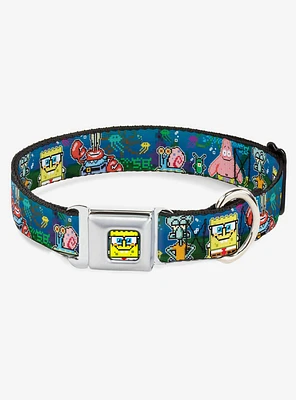 SpongeBob SquarePants Friends 8 Bit Scene Seatbelt Buckle Dog Collar