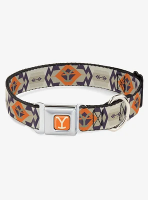 Yellowstone Y Logo Native American Tribal Seatbelt Buckle Dog Collar