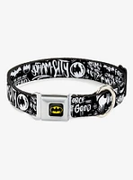 DC Comics Batman Gotham City Graffiti Collage Seatbelt Buckle Dog Collar