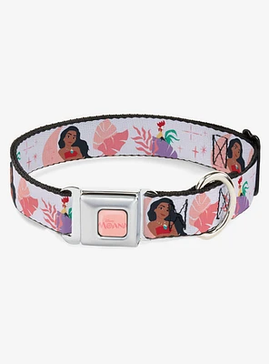 Disney Moana and Hei Poses with Flowers Seatbelt Buckle Dog Collar