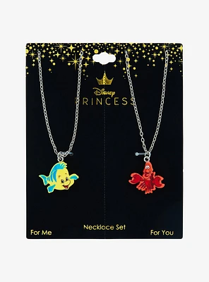 Disney The Little Mermaid Flounder & Sebastian Best Friend Necklace Set