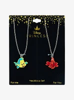 Disney The Little Mermaid Flounder & Sebastian Best Friend Necklace Set