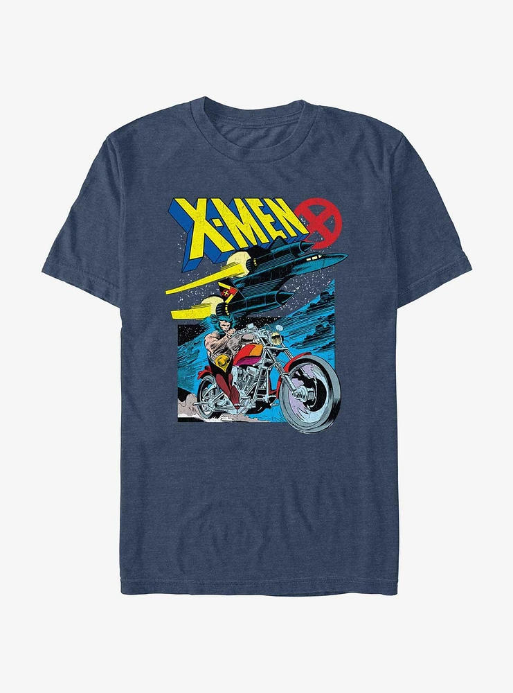 X-Men Jet Wolverine Bike T-Shirt