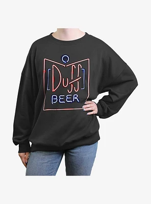 The Simpsons Duff Beer Girls Oversized Sweatshirt