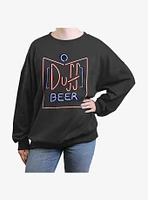 The Simpsons Duff Beer Girls Oversized Sweatshirt