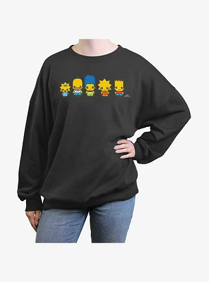 The Simpsons Chibi Lineup Girls Oversized Sweatshirt