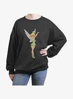 Disney Tinker Bell Color Sketch Girls Oversized Sweatshirt