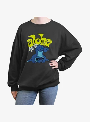 Disney Lilo & Stitch Aloha Upside Down Girls Oversized Sweatshirt