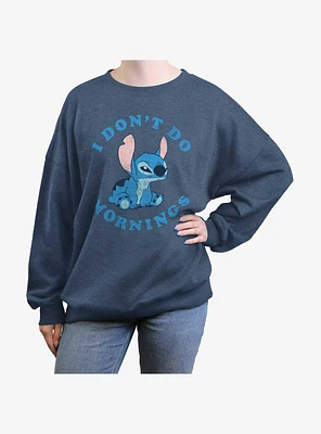 Disney Lilo & Stitch Don't Do Mornings Girls Oversized Sweatshirt