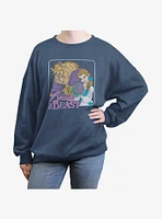 Disney Beauty And The Beast Vintage Girls Oversized Sweatshirt
