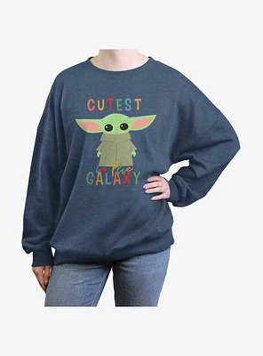 Star Wars The Mandalorian Cutest Grogu Girls Oversized Sweatshirt